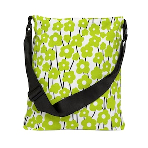 Cute Floral Tote Bag, Modern Stylish Design, Adjustable Crossbody Bag, Travel, Work, Shopping Tote, School or Beach Bag, 4 Colors, 2 Sizes
