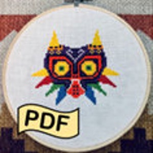 Simple Zelda Majoras Mask Cross Stitch Pattern