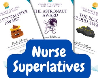 30 Nurse or Medical Superlative Award Certificates (PDF Download)