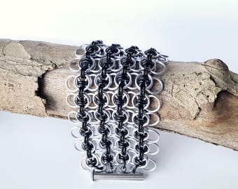 Celtic Wings Chainmail Cuff Bracelet
