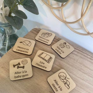 Carte en bois tableau routine