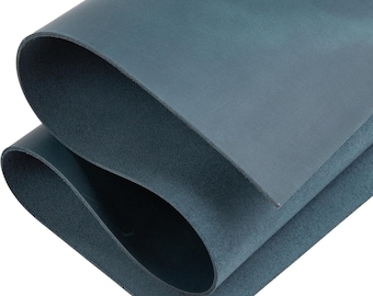Lámina de cuero azul: piel de vaca de 2 mm de grosor para manualidades y trabajos de repujado. 12 x 24 pulgadas / 6 x 12 pulgadas.