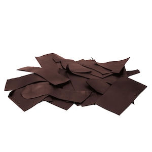 Brown Leather Scraps: 2.0MM Thick Genuine Leather Pieces for Crafting