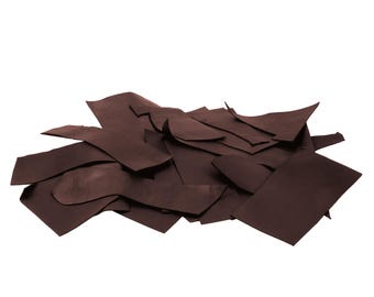 Brown Leather Scraps: 2.0MM Thick Genuine Leather Pieces for Crafting