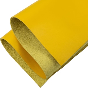 Yellow Cowhide Leather Sheet: 2mm Thick Full Grain Crafting Leather