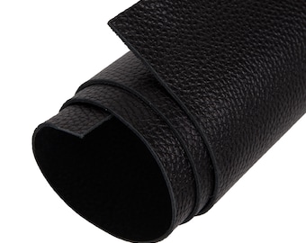 Lámina de cuero de vaca negro punteado: 30,5 x 60,1 cm / 15,2 x 30,5 cm, cuero para repujado curtido al aceite de 2,0 mm.