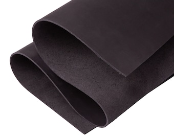 Lámina de cuero negro para repujado: piel de vaca de 2 mm de grosor para manualidades, 24 x 12 pulgadas / 6 x 12 pulgadas.