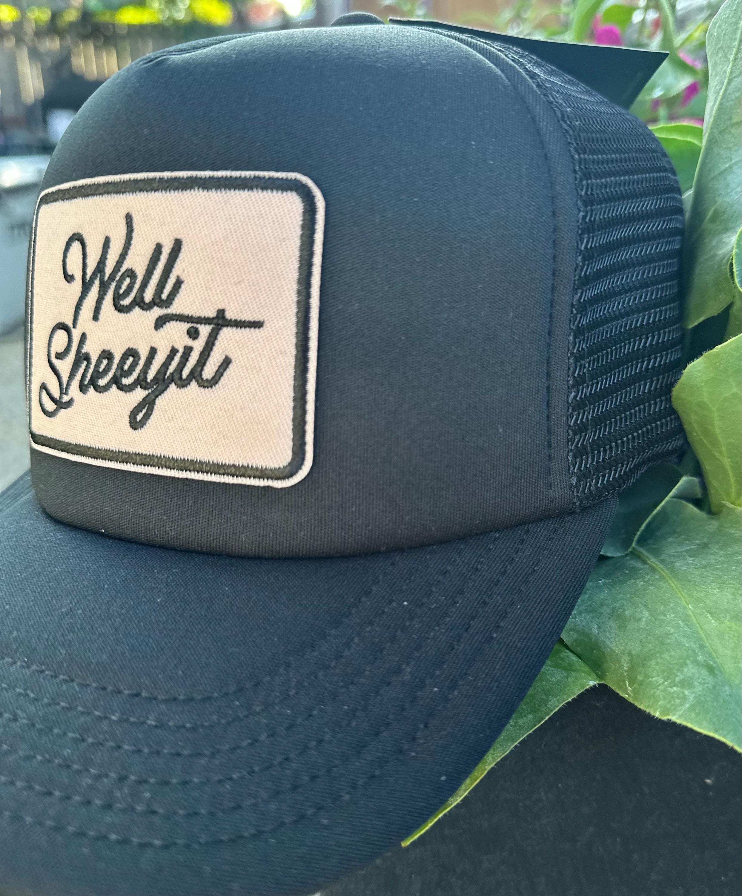 Black Trucker Hat with Pink Patch ‘Well Sheeyit’ Unisex Adjustable NWT Sol-Baby-Neon-Pink-Hang-Loose-  main image 2
