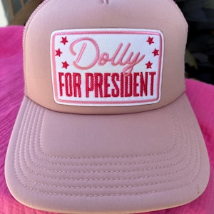 Dolly Parton for President pink Trucker SnapBack hat