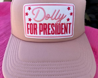 Dolly Parton for President pink Trucker SnapBack hat