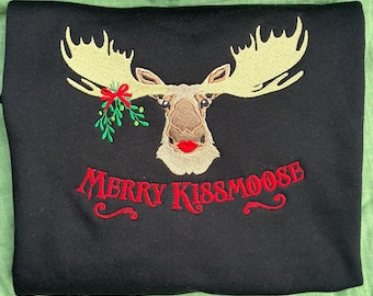Merry Kiss Moose Crewneck sweatshirt