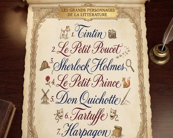 A children's literary riddle book featuring caricatures of famous people, an educational game to encourage a love of reading, and an alternative to screen time.