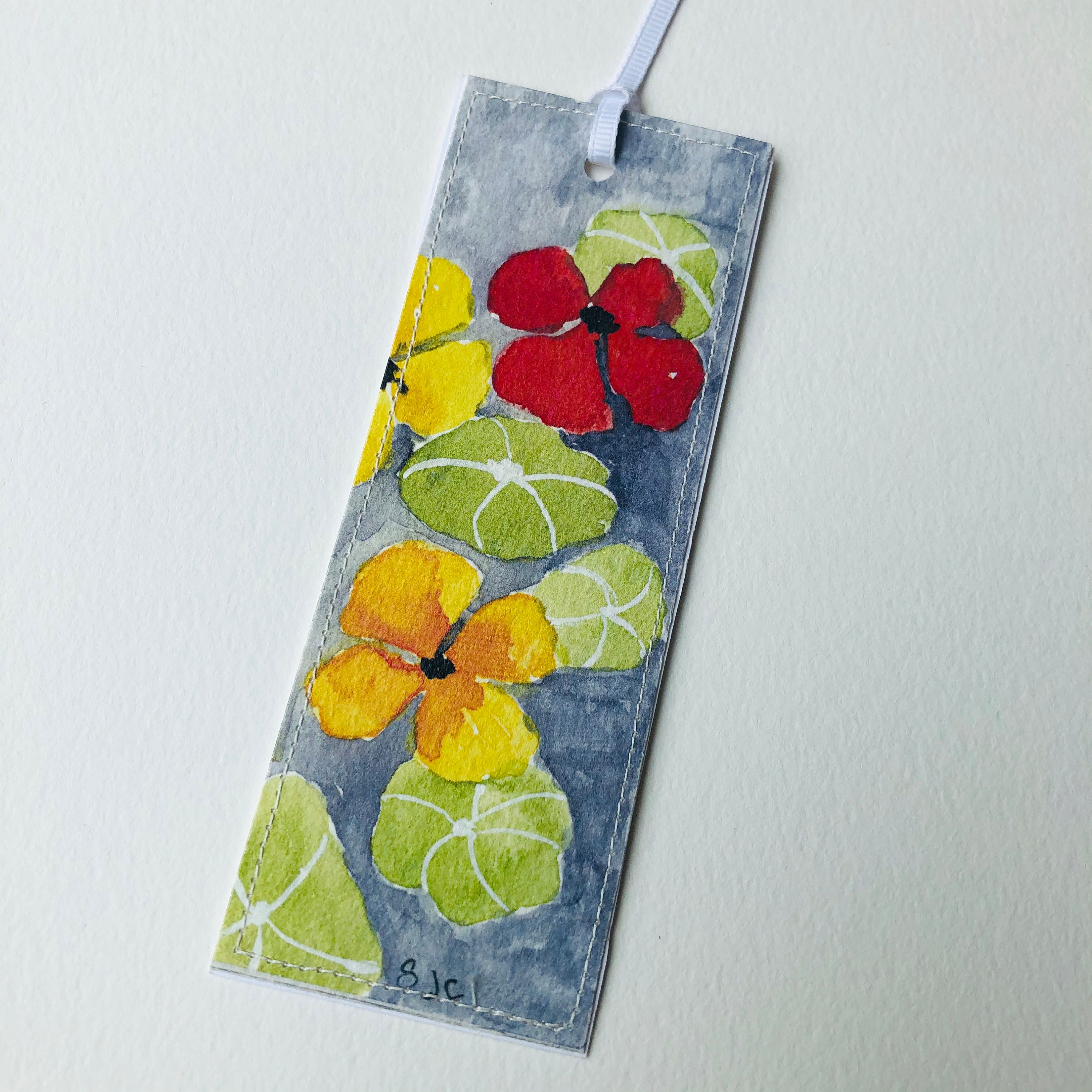 Note Card Bookmark Watercolor Note Card & Bookmark Set, Nasturtiums - Etsy