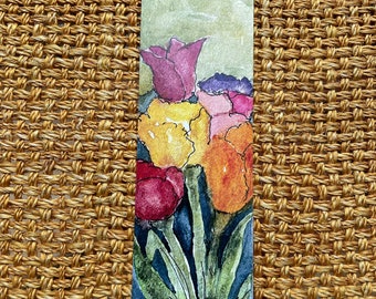 Watercolor of Tulips Bookmark