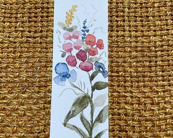 Spring Watercolor Bookmark of Flowers