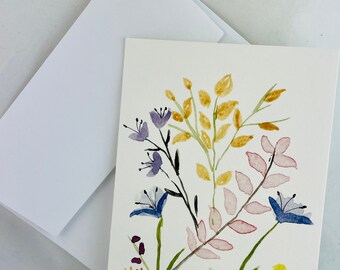 Watercolor Wildflower Note Card