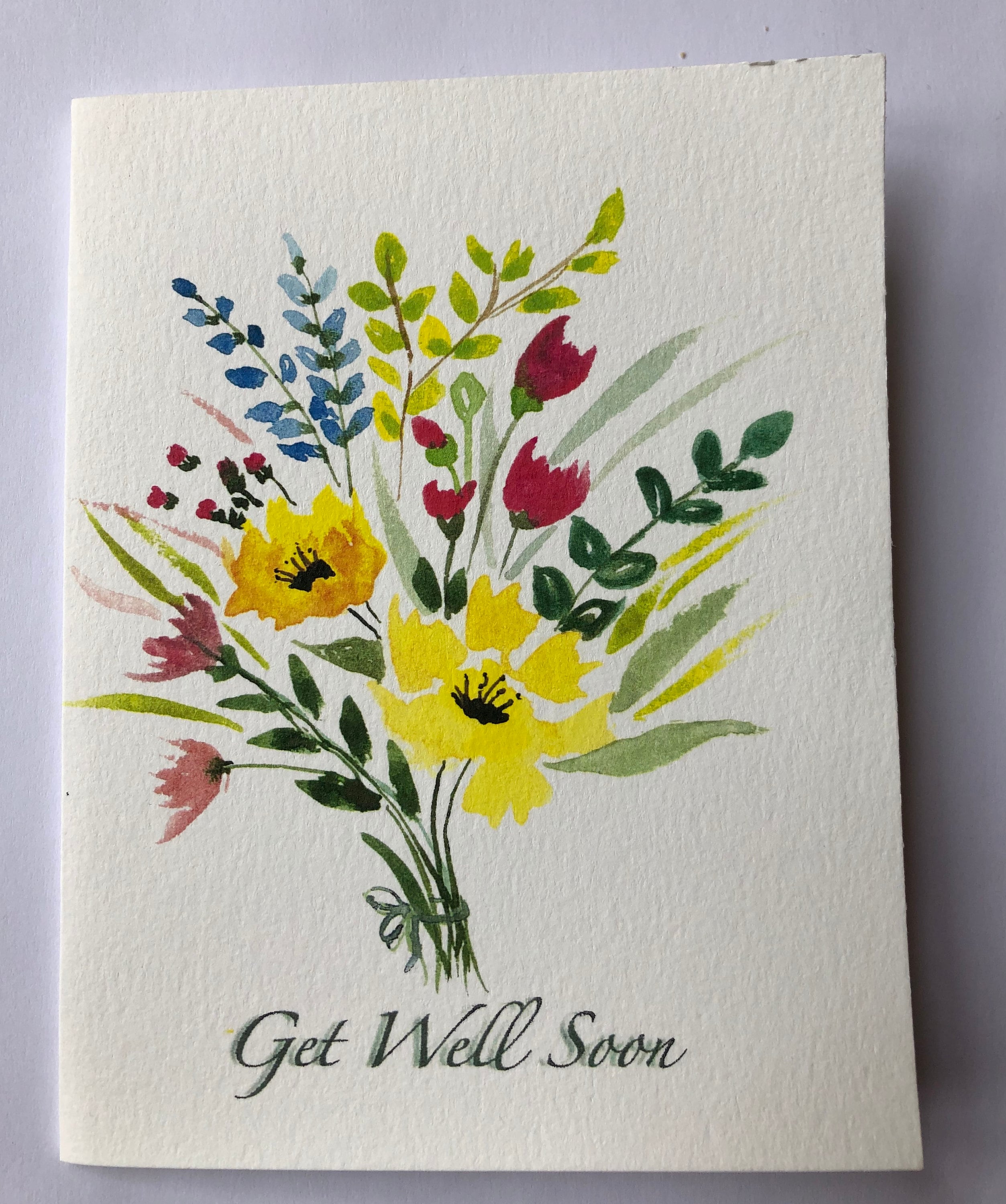 Get Well Soon Card, Watercolor Card, Flowers - Etsy