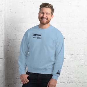 Ehemann-Sweatshirt, personalisiertes gesticktes Sweatshirt, Bräutigam-Sweatshirt, kundengerechtes Sweatshirt, Wifey und Ehemann passend, Trophäe-Ehemann