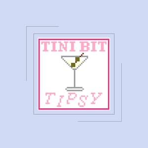 Digitale Tini Bit Tipsy-kaart voor borduren en borduren