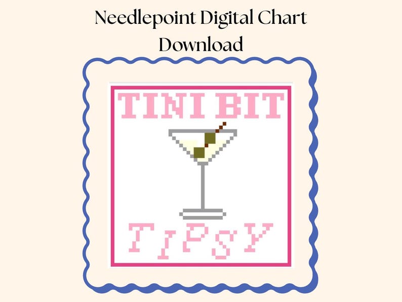 Tini Bit Tipsy Digital Chart for Needlepoint and Cross Stitch - Etsy