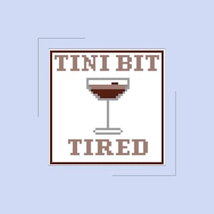 Tini bit Tired Espresso Martini Digitale kaart voor borduren en borduren