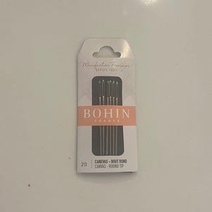 Bohin Tapestry Needles – Size 20 (6-Pack, Round Tip for Needlepoint, Cross Stitch & Embroidery)