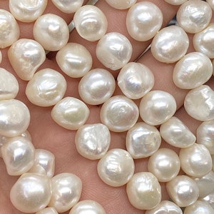 AA+ 10-11mm Big Baroque Pearl Ivory white cream Freshwater pearl beads Pebble nugget shape 16" 45pc loose pearl----New Arrival SALE #BA4105