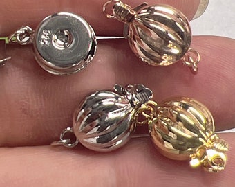 925 Sterling Silber Verschluss rund 10mm, Weiß Gelb Rosegold Vermeiled Silber Verschluss, Perlen Box runder Verschluss #FDC015 NEU