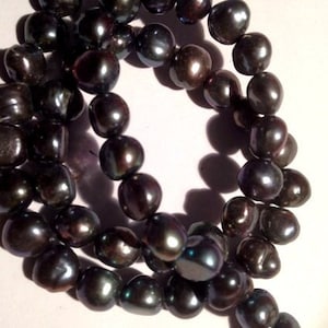 AAA 8-9mm Corn nugget Pearl Baroque Freshwater Pearl stunning peacock blue color ----15&quot; full strand 50 pcs  #CB6038 NEW Arrival