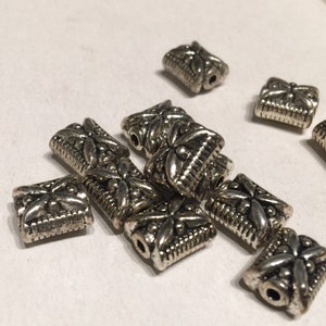 9mmX10.5mm Tibetan Silver Rectangle spacer Beads fine quality antique silver style 6pcs #FDP217
