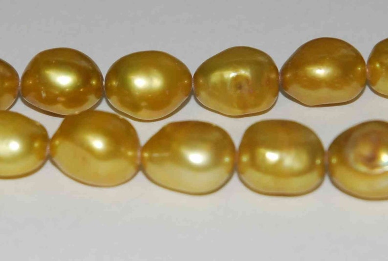 Baroque Pearl Large Gem Quality Golden --12-15mm genuine pearl---set 6pcs
