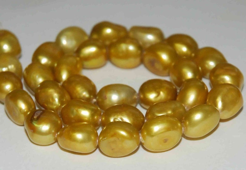 Baroque Pearl Large Gem Quality Golden --12-15mm genuine pearl---set 6pcs