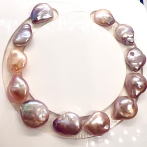 AA+ 12X14mm Barock Münze Perlen, natürliche metallic Mauve Lila Tropfen Echte Münze Perle, super Lüster passend 12Stk NEU SALE