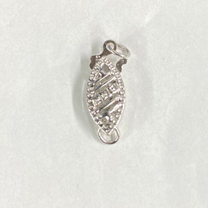14k solid Gold pearl Clasp real gold classic Clasp 5.3x13mm Filigree Pearl Bead Fish Hook Clasp Single Strand clasp oval shape #FDC014