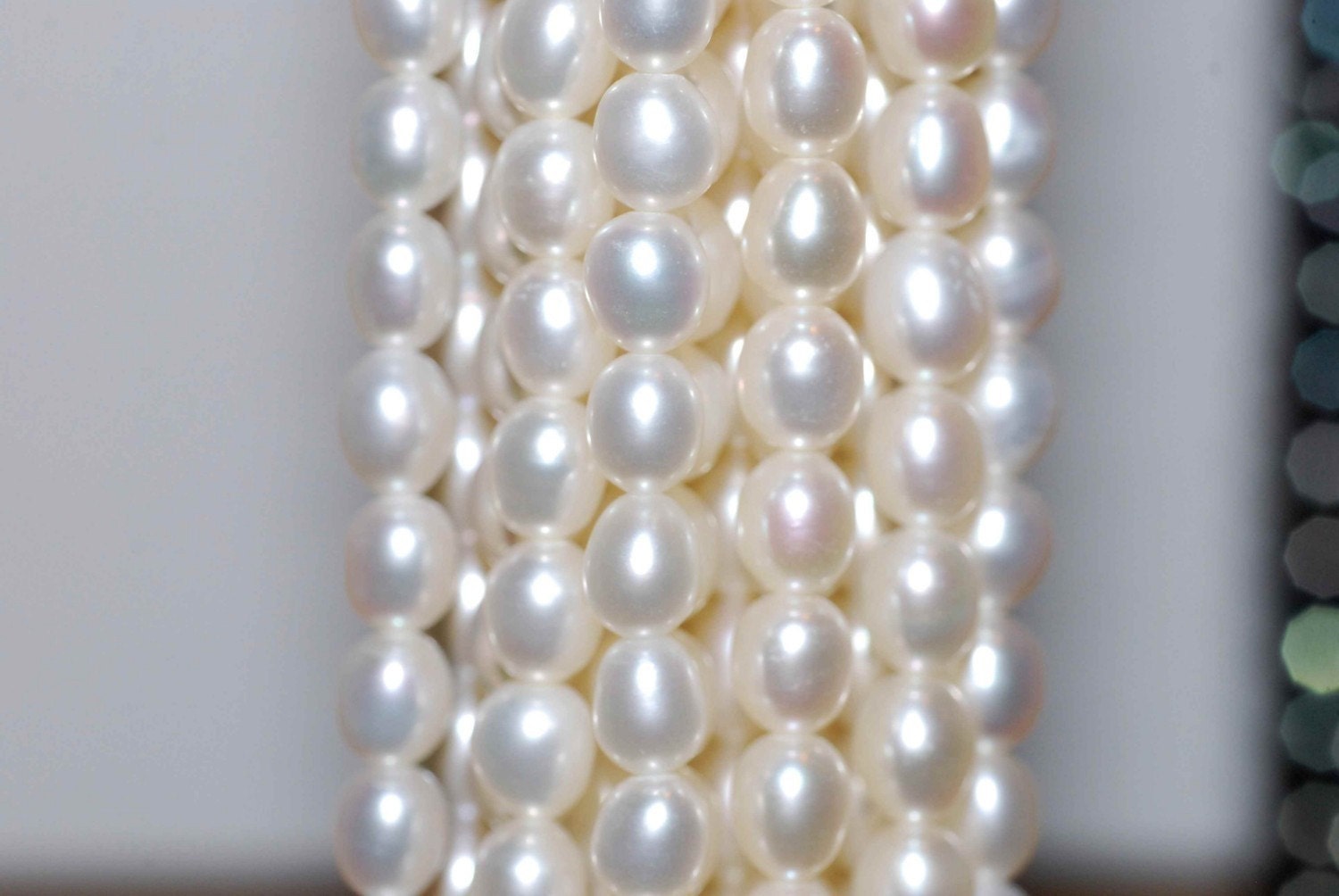 14 Inch 6-7mm Natural Freshwater Pearl Bead Strand, About 65 Beads, Ivory  White, Round Potato Shape, White Pearl Beads, Beach Jewelry Making