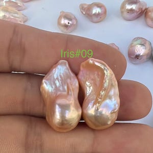 AAA + Rare Metallic Regenbogen-Ton AAA-Qualität 22-25mm X 13-15 mm große Feuer Flamme Kugel Barock Perlen Natürliche lila Perle Luxuary #IRIS