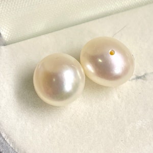 9X10-11mm AAA unique Oval Egg Freshwater Pearl, half drilled ivory white Baroque pebble pearl beads button pump pearl matched pair earring