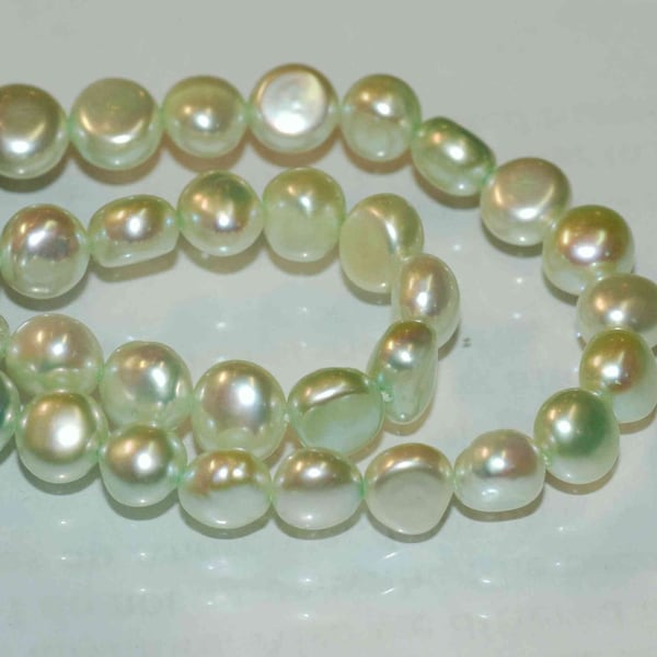 Corn Pearl Baroque Pearl Freshwater Pearl vintage apple green 7-8mm Extra 20 Off----15'' Full strand 52pieces-----Wholesale #CB6022