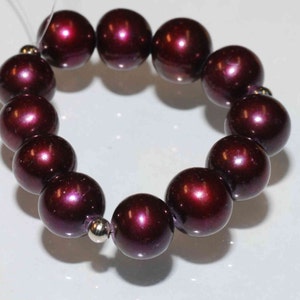 8-8.5mm LUXURYAA Round Potato Genuine cultured Freshwater Pearl -----Vitage Deep Red Claret Color For designer----12 pcs Spring NEW
