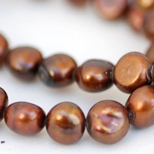 9-11mm AA Baroque Pearl Nugget Pearl Freshwater Pearl Stunning Brown color---15&quot; Full strand of  45pieces #BA4008 --NEW Arrival