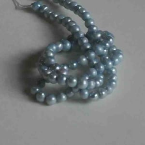 AA Tiny 3-4mm Seed Pearl Round Potato Pearl Freshwater Pearl silver blue pearl beads----15.5 inch full strand  #SD71008 HOT DEAL