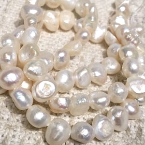 8-10mm baroque nugget pearl Corn Pearl Ivory White Freshwater pearl 15'' full strand 40+ pieces New Arrival SALE