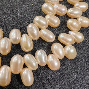 AAA+ Top Edelstein Qualität 5.5mm X 8mm tanzende Süßwasserperle, natürliche champagner rosa Perle, 15&quot; 85+ Stk. Top gebohrte Reisperlen Perlen #DR3144