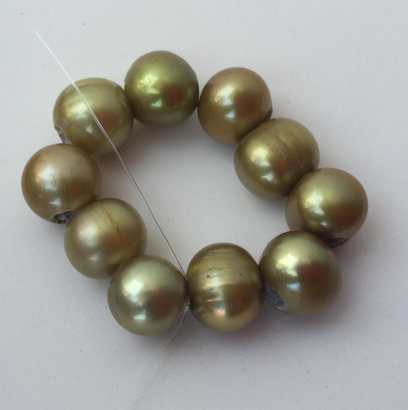 Large Hole Pearl Round Pearl Freshwater Pearl Vintage Mint - Etsy