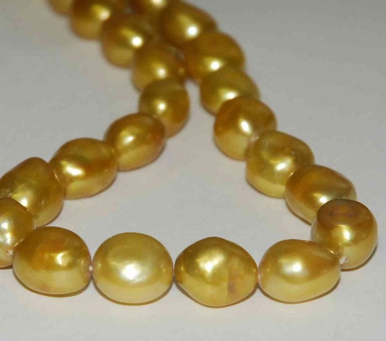 Baroque Pearl Large Gem Quality Golden --12-15mm genuine pearl---set 6pcs
