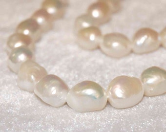 Baroque Pearl Large High Quality Ivory ---13-15mm genuine pearl---set 6pcs