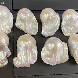 NEW AAA+ Top quality 25-30mmX 18-20mm Unique Huge Fire Flameball Baroque pearl Natural white cultured genuine pearl, half drilled #Hecate