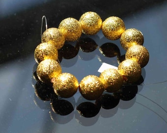 8mm 24k Gold Thick Plated Round Beads-----10pc set finding spacer----Promotion Sale #FDP228