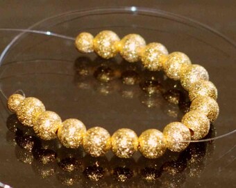 6mm 24k Gold Thick Plated Round Beads-----12pc set finding spacer----Promotion Sale #FDP227