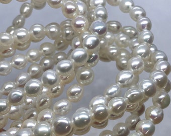 AAA high quality 6mm Baroque Akoya Cultured Pearl strand, Keshi nugget pearl, genuine cultured pearl---stunning luster pearls #KS4001
